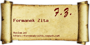 Formanek Zita névjegykártya
