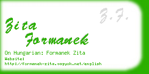 zita formanek business card